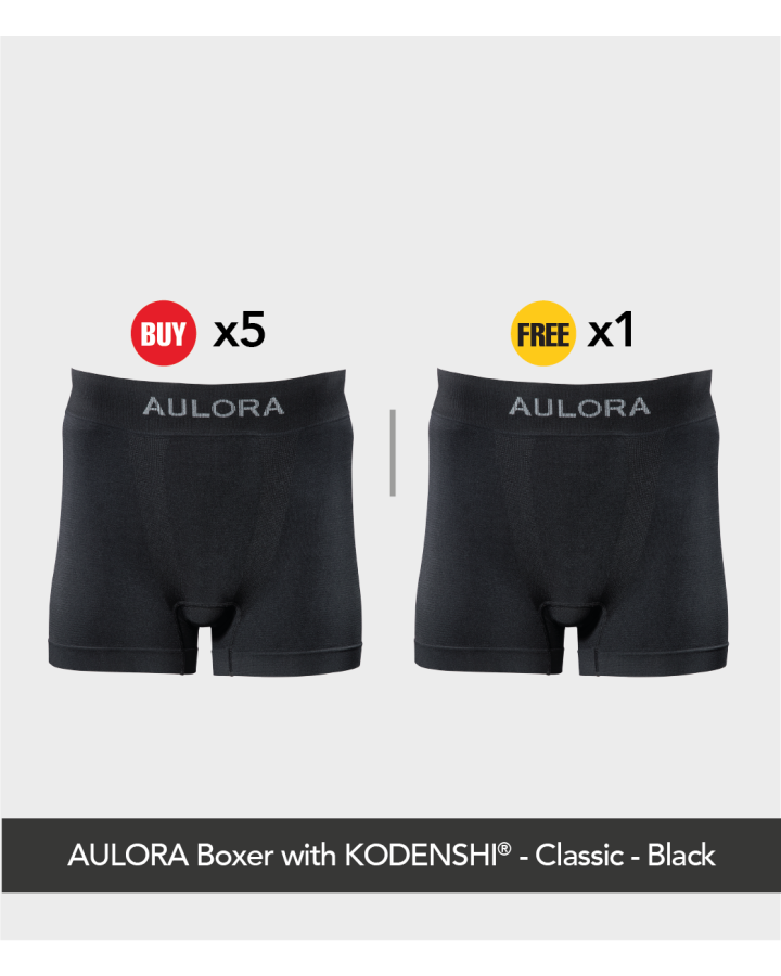 Buy 5x AULORA Boxer with KODENSHI® - Classic - Black Free 1x AULORA Boxer with KODENSHI® - Classic - Black